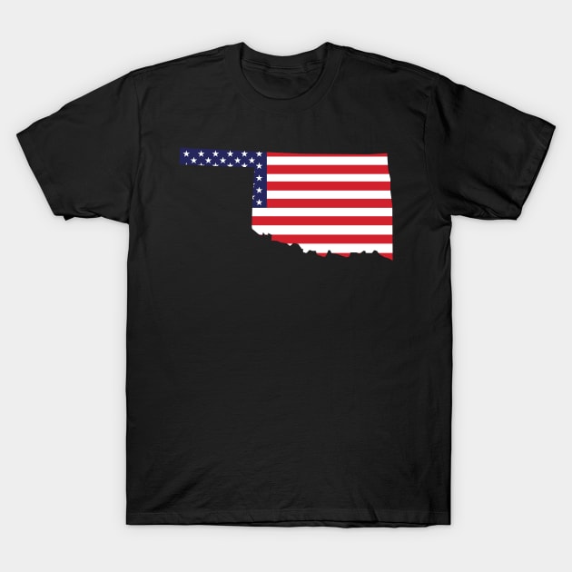 Oklahoma State Shape Flag Background T-Shirt by anonopinion